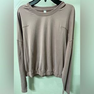 Lululemon Softstreme Perfectly Oversized Cropped Crew, Twighlight Rose, Sz 10